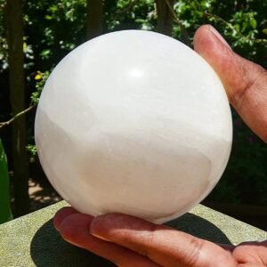 Large 85mm White Selenite Crystal Ball Quartz Healing Reiki Home Decor Sphere 2