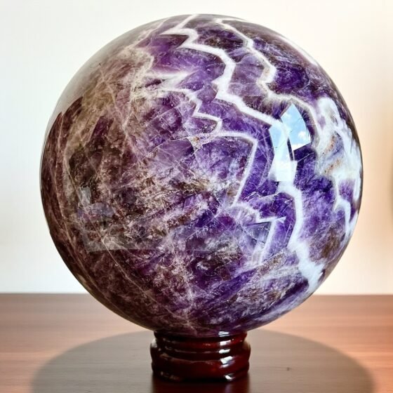 Large 160MM A+ Quality Dreamy Amethyst Crystal Sphere Healing Crystal Ball Decor 1