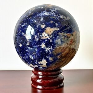Large 85MM Blue Striped Crystal Sphere Healing Crystal Ball For Home OfficeDecor 2
