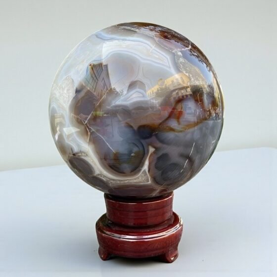 Large 150MM Sardonyx Crystal Sphere Healing Crystal Ball For Home Office Decor 1