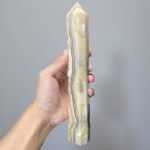 Large 250MM Banded Lace Calcite Crystal Tower Healing Crystal Point Home Decor 1