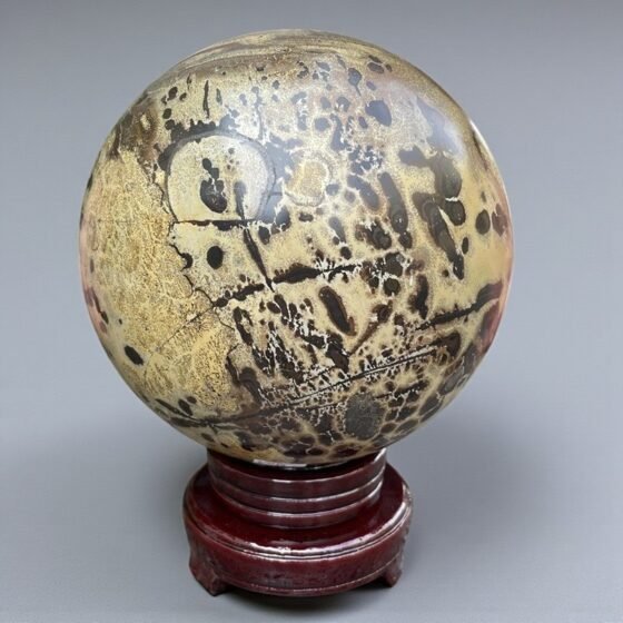 Large 185MM Picture Jasper Crystal Sphere Healing Crystal Ball For Home Decor 1