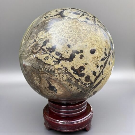 Large 185MM Picture Jasper Crystal Sphere Healing Crystal Ball For Home Decor 2
