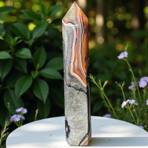 Large 295MM Sardonyx Crystal Tower Healing Crystal Sardonyx Point Home Decor 1