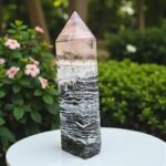 Large 240MM Ocean Jasper Crystal Tower Healing Crystal Point For Home Decorative 1