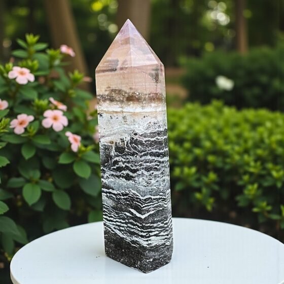 Large 240MM Ocean Jasper Crystal Tower Healing Crystal Point For Home Decorative 1