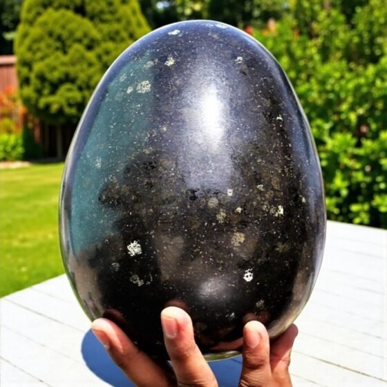 Large 190MM Brown Nuummite Crystal Egg Healing Crystal Home Office DecorativeEgg 2