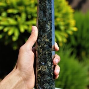 Large 300MM Blue-Silver Flashy Larvikite Crystal Tower Healing Crystal Point 2