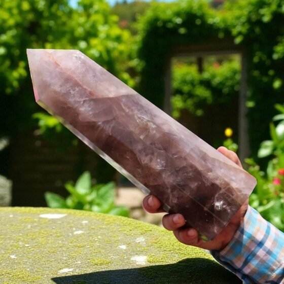 310MM Natural Smoky Quartz Crystal Tower - 8-Sided Healing & Protection Obelisk 2