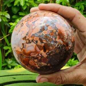 Large King Cobra Jasper Crystal Sphere Handmade Crystal Home Decor Ball 95MM 1
