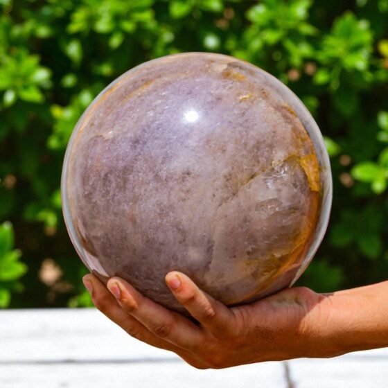 Giant Smoky Quartz Crystal Sphere Chakra Aura Healing Crystal Ball Home Decor 1