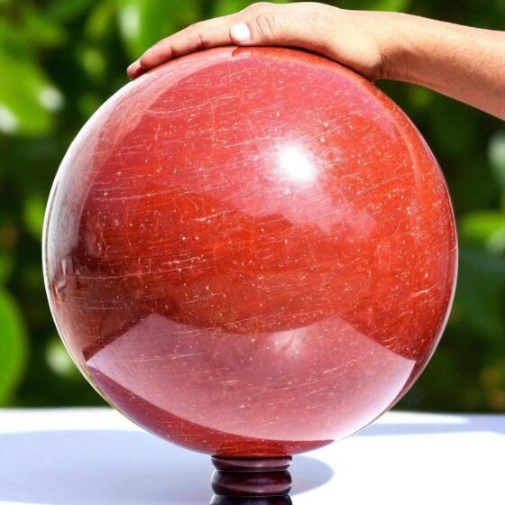 Huge Red Jasper Crystal Sphere Handmade Crystal Red Jasper Stone Ball Home Decor 1