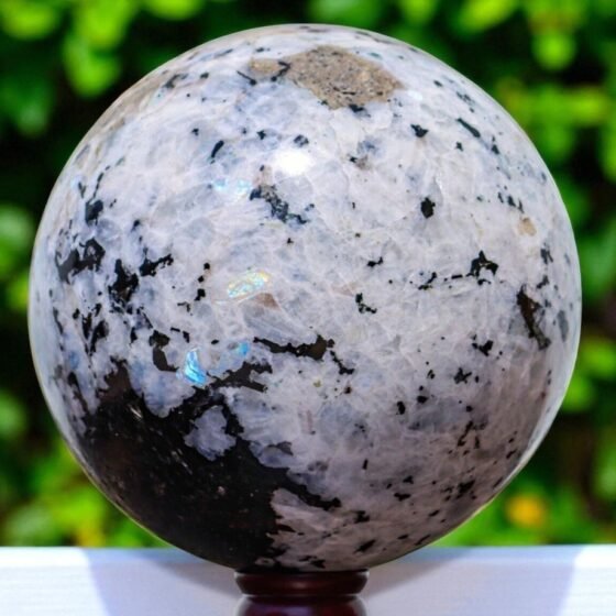 Giant Rainbow Moonstone Crystal Sphere Healing Crystal Gemstone Ball Home Decor 2