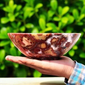 Large Red Cobra Jasper Crystal Bowl Healing Stone Energy Prayer Bowl Home Decor 1