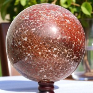 HUGE 255MM Red Hornitos Poppy Jasper Crystal Sphere For Home Office Decor Ball 2