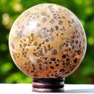 Large 135MM Leopard Skin Jasper Crystal Sphere Healing Crystal Ball Home Decor 2
