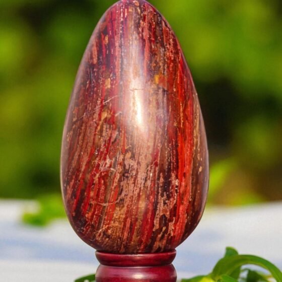 Huge 175MM Red Brecciated Jasper Crystal Egg Healing Stone For Home Office Decor 1