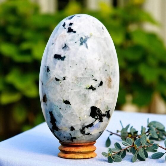 Huge 180MM Rainbow Moonstone Crystal Lingam Healing Crystal Stone For Home Decor 2