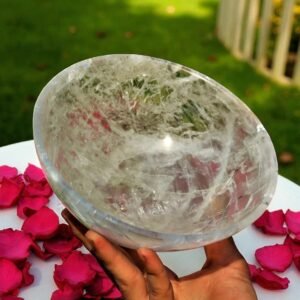 Large 180MM Clear Quartz Crystal Bowl Meditation Healing Stone For Home Decor 1
