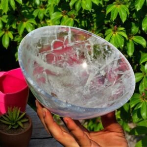 Large 180MM Clear Quartz Crystal Bowl Meditation Healing Stone For Home Decor 2