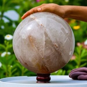Large 230MM Petalite Quartz Crystal Sphere Aura Healing Crystal For Home Decor 1