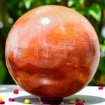 Large 200MM Orange Quartz Crystal Sphere Chakra Healing Gemstone Ball Home Decor 2