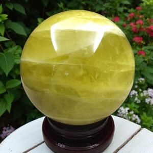Large Citrine Quartz Crystal Sphere | Healing Crystal Energy Stone For HomeDecor 1