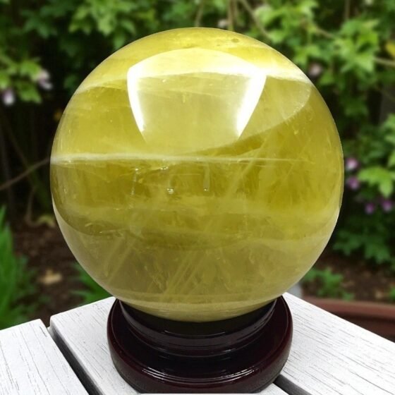 Large Citrine Quartz Crystal Sphere | Healing Crystal Energy Stone For HomeDecor 2