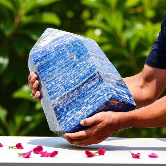 Large 430MM Natural Blue Lapis Lazuli Crystal Tower Healing Crystal Home Decor 2