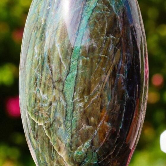 Large 360MM Green Nephrite Jade Crystal Lingam Chakra Spiritual Stone Home Decor 1