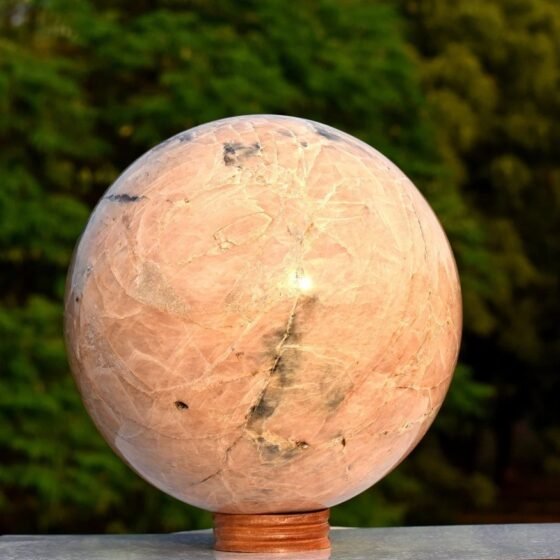 HUGE 210MM Peach Moonstone Sphere Healing Crystal Meditation Ball For Home Decor 2