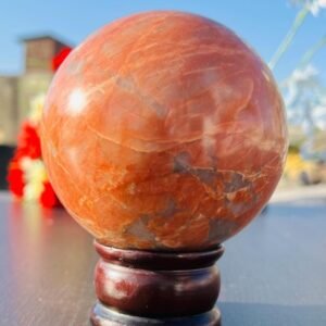 Large 100MM Peach Moonstone Sphere Healing Crystal Meditation Stone Home Decor 1