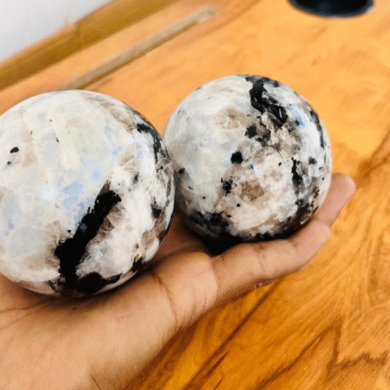 Large Rainbow Moonstone Crystal Sphere Handmade Crystal Home Office Decor Ball 2