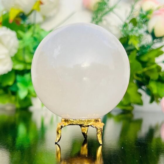 Large 80MM Clear Quartz Crystal Sphere Healing Gemstone Crystal Ball Home Decor 2