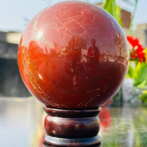 Large 105MM Red Jasper Crystal Sphere Natural Healing Stone For Home Decor Ball 2