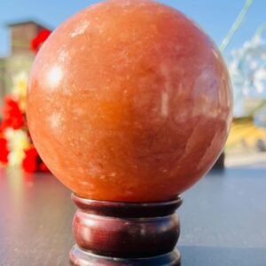 Large 95MM Natural Orange Quartz Crystal Sphere Metaphysical Healing Stone Ball 2