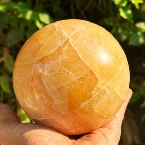 Large 100MM Golden Quartz Crystal Sphere Natural Healing Crystal Ball Home Decor 1