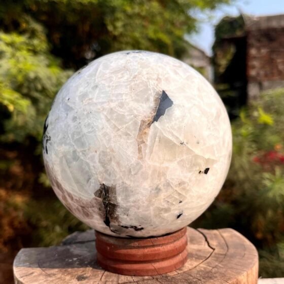 Large 120mm Rainbow Moonstone Crystal Sphere Healing Crystal Ball For Home Decor 1