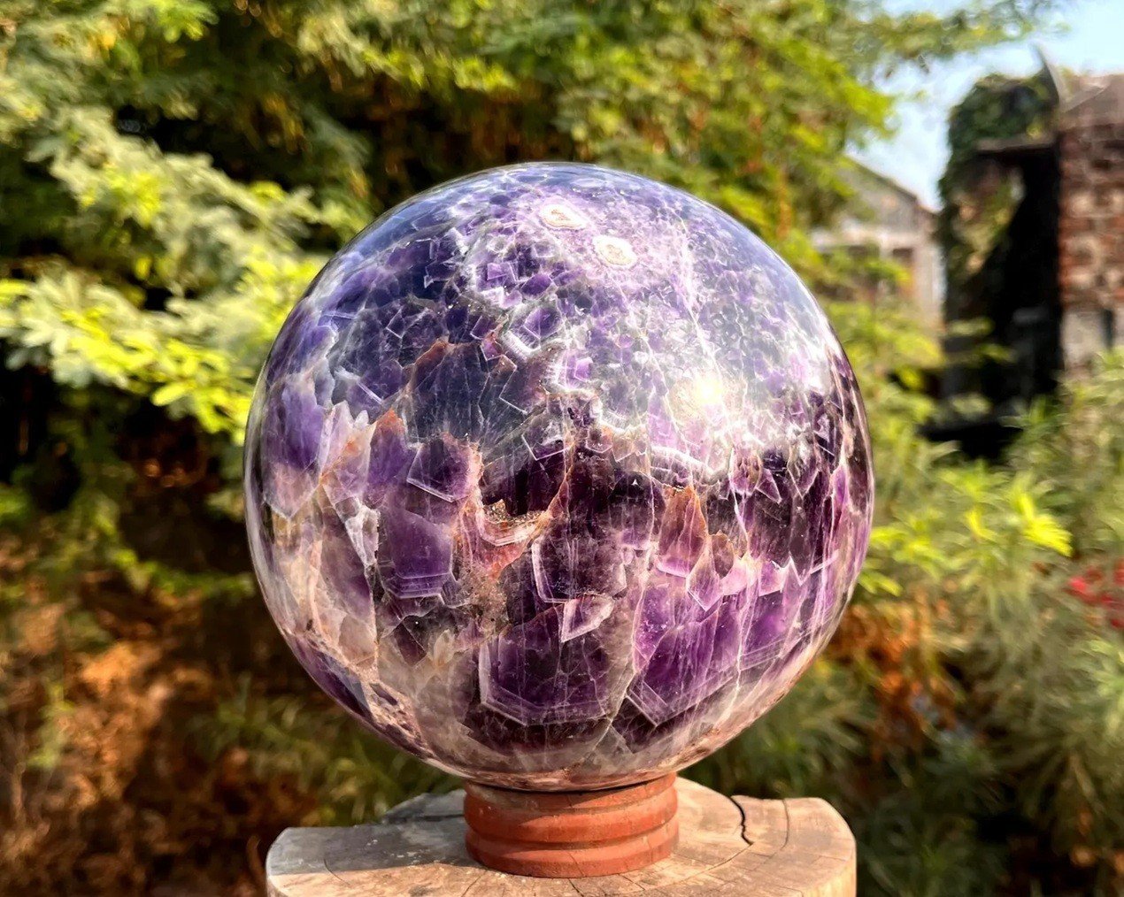 Large 170MM Polished Amethyst Crystal Sphere Healing Crystal Meditation Stone 1