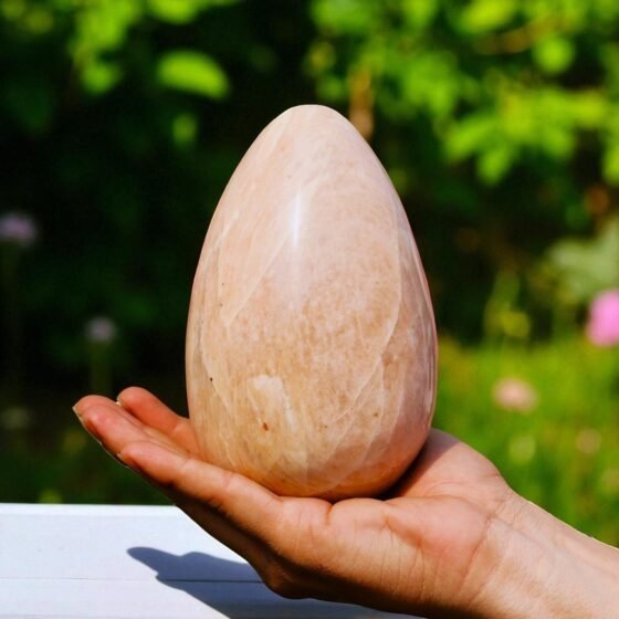 Large 145MM Milky Moonstone Crystal Egg Healing Crystal Stone For Home Decor Egg 1