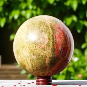 HUGE 235MM Natural Red Unakite Crystal Sphere Healing Crystal Ball For HomeDecor 1
