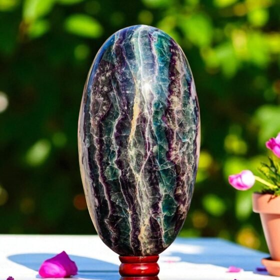 HUGE 320mm Fluorite Crystal Lingam Metaphysical Aura Spirit Stone For Home Decor 1