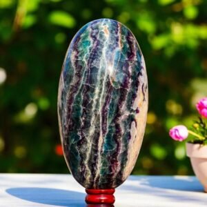HUGE 320mm Fluorite Crystal Lingam Metaphysical Aura Spirit Stone For Home Decor 2