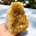 Large Citrine Crystal Geode Cluster Handmade Crystal Golden Citrine Crystal Gift 1