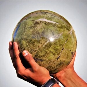 Large 220MM Green Vesuvianite Crystal Sphere Hand Made Meditation Stone Ball 2