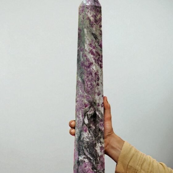 Large 520MM Natural Ruby Corundum Crystal Tower Healing Chakra Stone Point 1