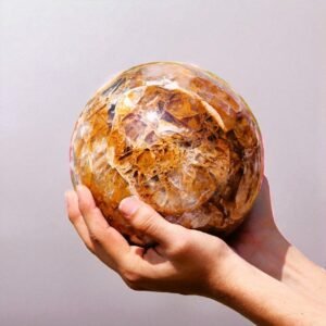 Large 165MM Fire Quartz Crystal Sphere Metaphysical Energy Healing Stone Ball 1