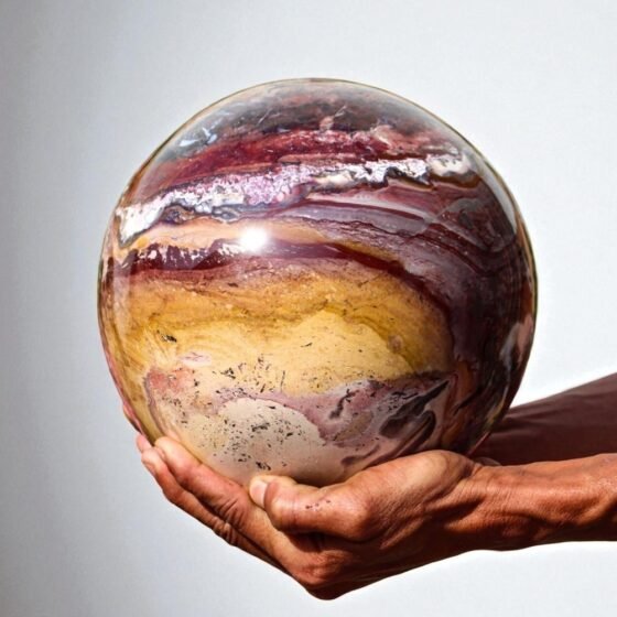 Large 205MM Pink Opal Jasper Crystal Sphere Healing Crystal Stone Ball HomeDecor 1