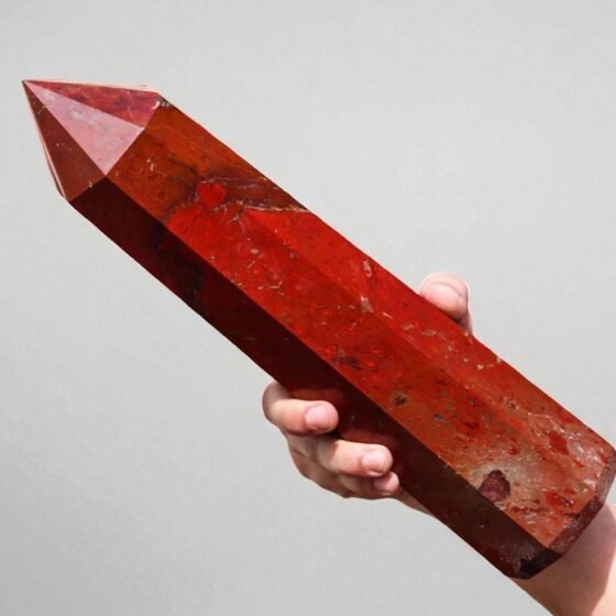 HUGE 345MM Red Jasper Crystal Tower Healing Crystal Point For Home Office Decor 2