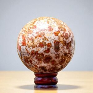Large 135MM Red Hornitos Jasper Crystal Sphere Healing Crystal Stone Ball Decor 1